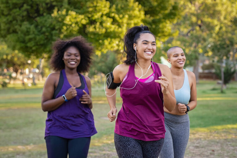 Active Curvy Women Jogging