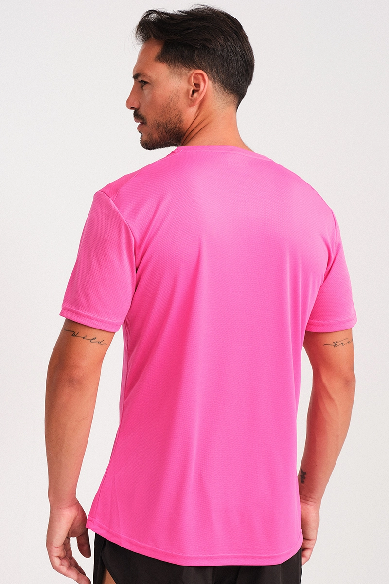Camiseta Running Manga Corta Hombre Code Fucsia El Ctrico E