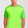 Camiseta Running Manga Corta Hombre Edel Verde Fl Or
