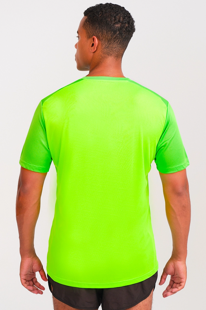 Camiseta Running Manga Corta Hombre Edel Verde Fl Or E