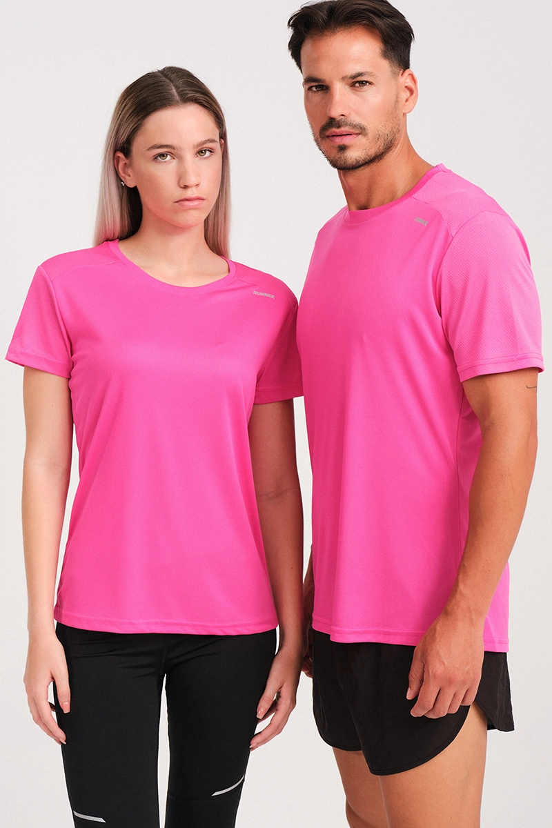 Camiseta Running Manga Corta Mujer Code Fucsia El Ctrico P