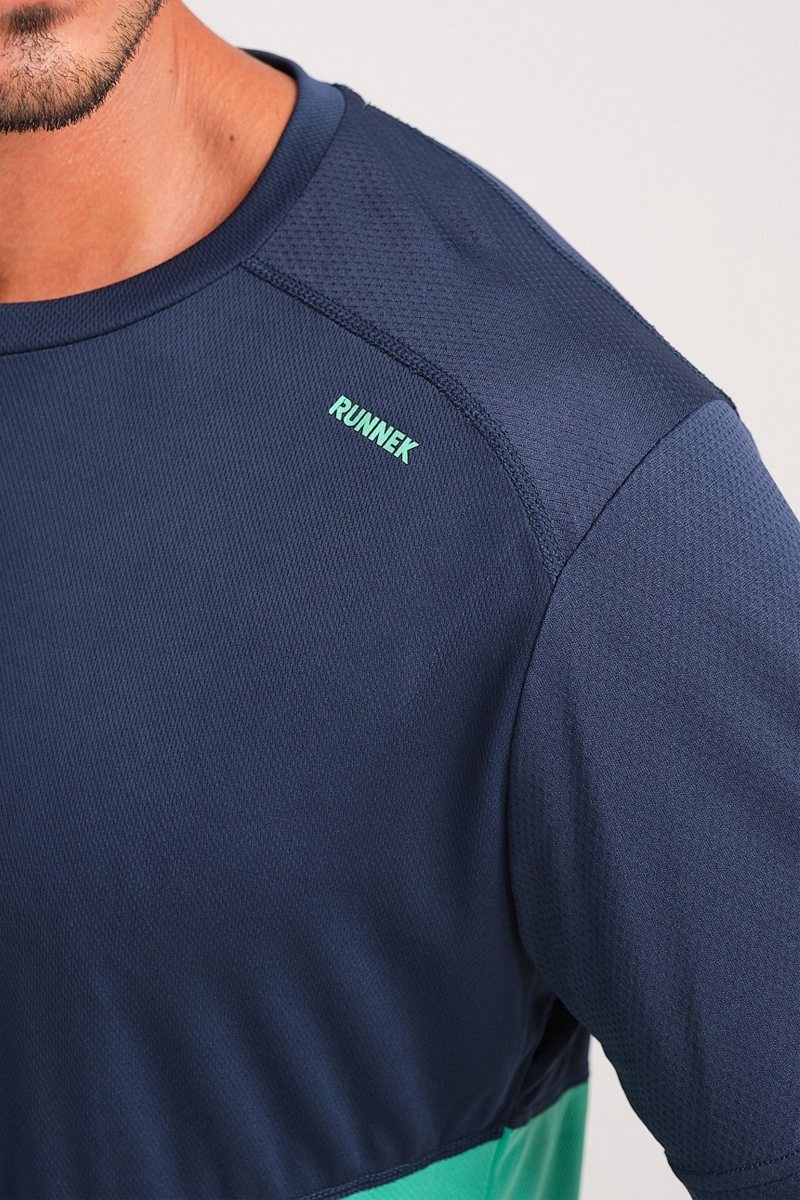 Camiseta Manga Corta Ikon Azul Navy Verde Mint D