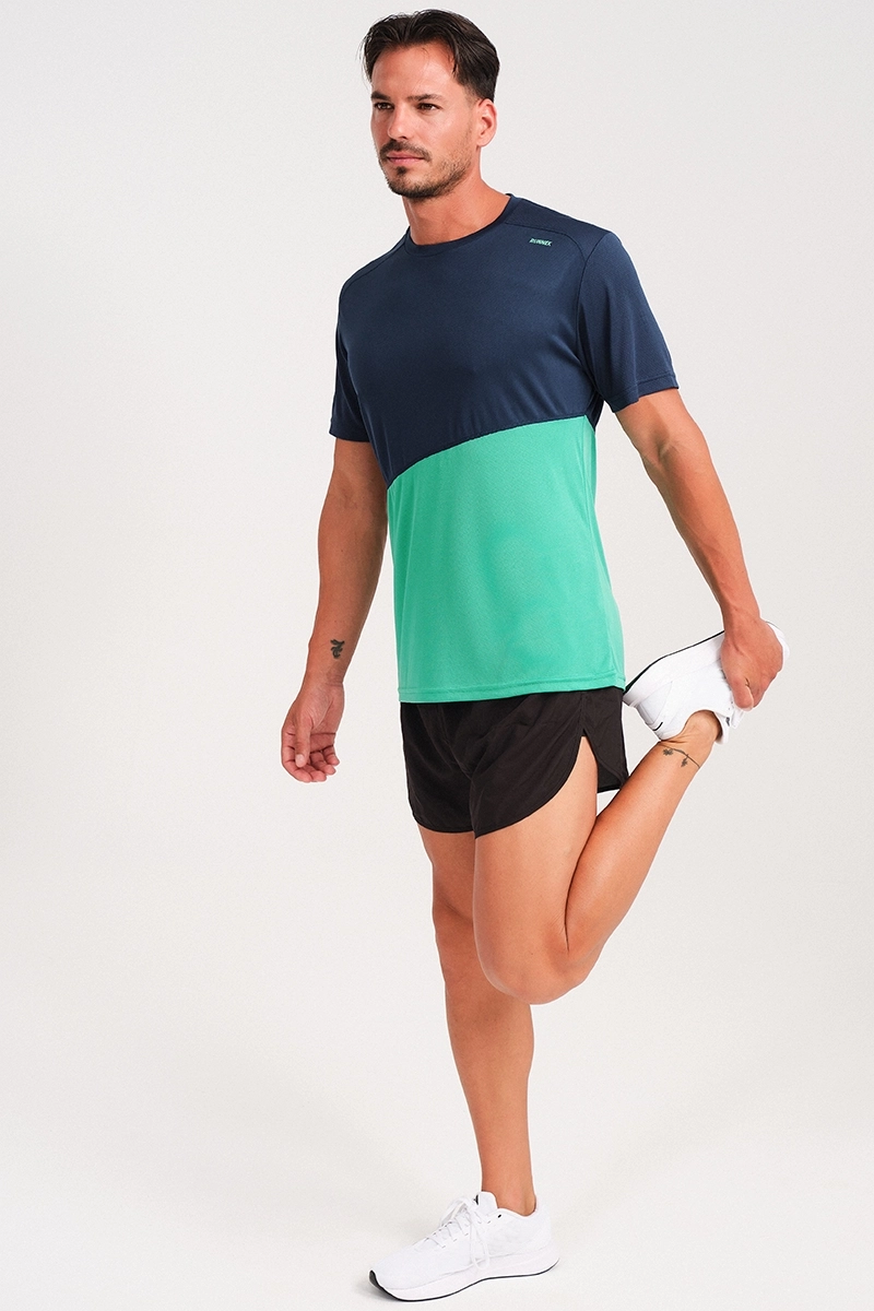 Camiseta Manga Corta Ikon Azul Navy Verde Mint P