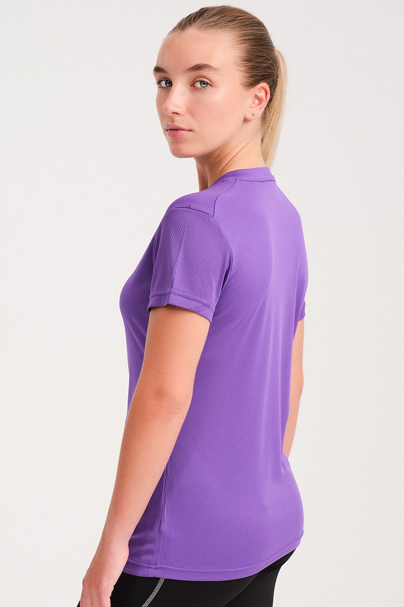 Camiseta Manga Corta Plain Morada Neon Mujer E