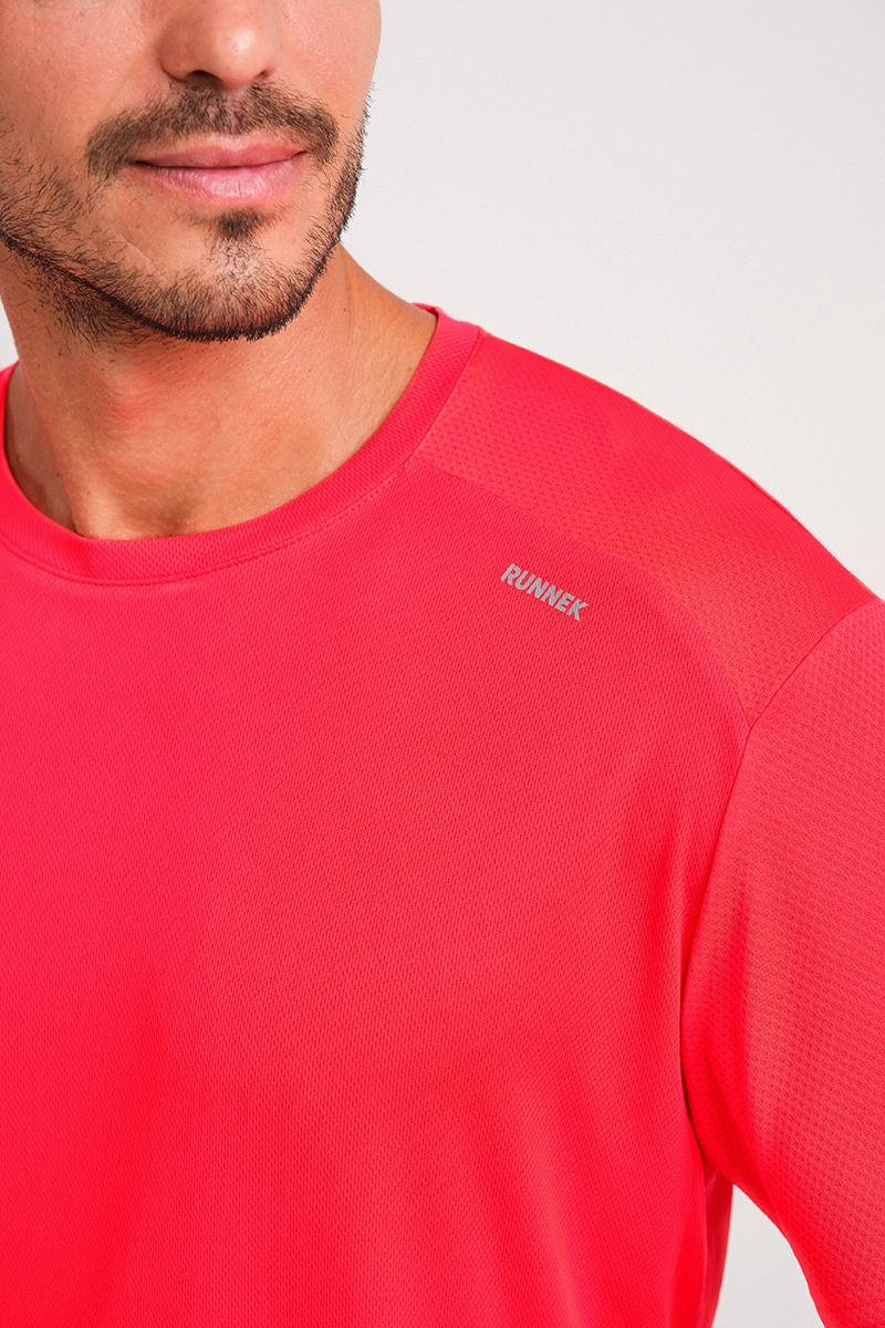 Camiseta Manga Corta Plain Neon Red D
